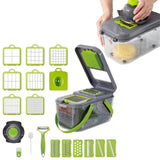 22-in-1 Vegetable Fruit Chopper Cutter Multifunctional Veggie Dicer Slicer with 13 Blades for V1263-JX-7137