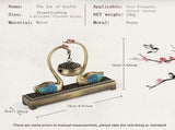 Swan Lake Double-Layer Incense Burner, Dual-Purpose Design, Deep Blue-Gold Swan, Auspicious Tea & V1232-TRHXL001