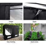 Green Fingers Grow Tent 240x120x200CM Hydroponics Kit Indoor Plant Room Black GT-D-240X120X200-BK