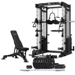 CORTEX SM-25 6-In-1 Power Rack With Smith & Cable Machine + Bn-9 Bench + 130Kg Olympic Bumper Weight V420-CSST-SM25-D