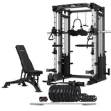 CORTEX SM-25 6-In-1 Power Rack With Smith & Cable Machine + Bn-9 Bench + 130Kg Olympic Bumper Weight V420-CSST-SM25-D