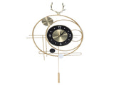 Wall Clock Living Room Decor Metal Deer Horn Swinging Gold Pendulum Geometric Wall Clock Decor V1294-YM0901-3115240035311