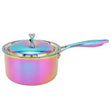 Stainless Steel Thickened Milk Pot with Lid Compound 3Layer Bottom Complementary Food PotColorful V1294-YM0901-3118210121512