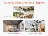 213 cm Ceiling Fan No Light, 6-Speed Remote Control, Aluminum 8-Blade, Reversible DC Motor, Modern V952-WDDS84INCHLY0NT43V7