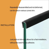 U-Shape Edge Banding - Fits 1/2" Edge, Rubber Trim for Sharp/Rough Surfaces, Veneer, Sheet Metal, V1107-806-22169-BLK-20FT