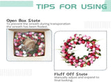 24 Inch Spring Valentine Tulip Wreath for Front Door, Pink White Tulip Floral Wreaths Door Decor for V1258-DP02-C-2681