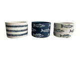 Set 3 Assorted Fish / Stripe Planters w Hole Plug 14cm V637-88742PLN