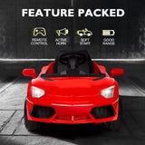 ROVO KIDS Lamborghini Inspired Ride-On Car, Remote Control, Battery Charger, Red V219-TOYROTRVL1RB