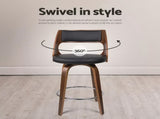 Artiss 4x Bar Stools Swivel Leather Chair 65cm BA-TW-8569-BKX4-AB