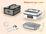 Electric Heating Insulated Lunch Box 304 Stainless Steel Portable Insulated Storage Container, V1106-DRBWWCH001