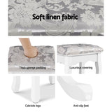 Artiss Dressing Table Stool Velvet White DRESS-D-STOOL-WH