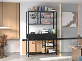 180Cm Tall Bookshelf With Drawers Industrial Bookcase W/ 6 Tiers Storage Shelves V767-JJ-XZ691-V1