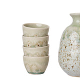 Sake Set for Four 280ml Green Drip Glaze V637-C1091