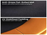 Kahuna 10 ft x 15 ft Oval Outdoor Trampoline w/ Basketball Set Reversible Rainbow & Orange Safe TRA-ZOV-1015-RBOR-BB