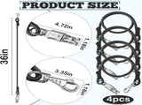 4 Pack Bungee Cross Ties Set Horse Trailer Tie Straps Bulk Cords with Snaps for Accessories, 36 Inch V1259-DP01-A-5532