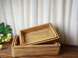 Rattan Storage Basket Desktop Utility Organizer Woven Storage Basket for Coffee Table V1294-YM0714-210910DY05-2