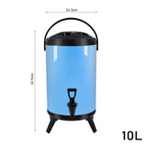 SOGA 10L Stainless Steel Insulated Milk Tea Barrel Hot and Cold Beverage Dispenser Container with VICDISPENSER10LBLU
