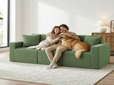 Artiss Modular 3-Seater Sofa Bed Convertible Sectional Floor Couch with Deep Seat SB-B-SOFA-3SEAT-GN