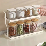 Two-Tier Kitchen Storage Rack Organizer in White with Removable Trays, 30.5x12.2x20.3cm V178-59221