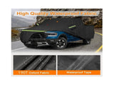 All-Weather Pickup Truck Cover with Reflective Strips, Waterproof Oxford Fabric, Driver-Side Zipper V1341-ZY-Z9CH828W-XL
