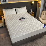 SOGA White 183cm Wide Cross-Hatch Mattress Cover Thick Quilted Stretchable Bed Spread Sheet BCOVER4013