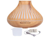 400ml Oil Diffuser 7Color LED Light Wood Grain Humidifier for Home Office V1294-YM0901-3113210156811