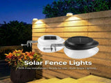 Solar Powered Fence Light with Durable ABSPC Housing, Monocrystalline Silicon Panel, and Adjustable V1341-ZY-RJFFUZE8-16PCS-BLACKHOUSINGWARMWHITELIGHT