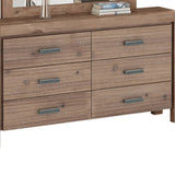 Dresser with 6 Storage Drawers in Solid Acacia & Veneer With Mirror in Oak Colour V43-DRS-NOW-OAK