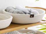 3 Piece Cotton Rope Woven Storage Basket Set Round Cotton Linen Storage Basket for Desktop V1294-YM0703-3117230008412