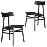 Claire Dining Chair Set of 2 Solid Oak Wood Timber Seat Furniture - Black V315-VOD-PATC-04-2PC-KIT