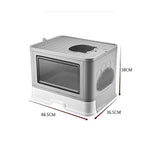 Jumbo Hooded Cat Litter Box Tray Pet Kitty Toilet for Large Cats w Hair Grooming V63-839211