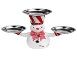 Christmas Snowman Treats Holder Santa Holding Tray Fruit Bowl Rack Resin Home Party Food Snack V1294-YM0523-10317068
