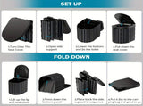 Black collapsible toilet, portable outdoor toilet, furniture Australia, lightweight V1106-132-GRA-89162
