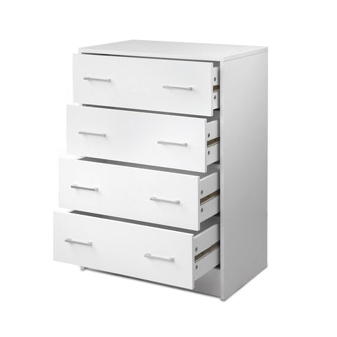 Artiss 4 Chest of Drawers - ANDES White FURNI-DT-4D-WH-AB