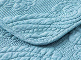 100% Cotton Embossed Sky Blue Bloom Coverlet Bedspread Set V745-MMPAC061122Q13U