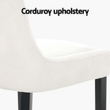 Artiss Dining Chairs Set of 4 Corduroy Wooden Beige BA-K-DIN-01-FA-BGX4