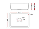 Cefito Kitchen Sink 38x38cm Granite Stone Sink Single Bowl Black SINK-STONE-A-3838-BK