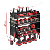 Power Tool Rack Organizer - Wall Mount Drill Holder, 4 Layers V178-66956