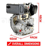 Baumr-AG 7HP DIESEL Stationary Engine 4 Stroke OHV Horizontal Shaft Motor V219-ENGDSLBMRC30R