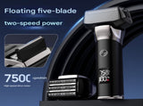 Black Reciprocating 5-Blade Beard Trimmer - Waterproof Electric Razor for Full-Body Use V888-ELOSUNG28301