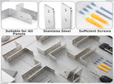 8 Set L-shaped Urinal Screen Brackets Polished Chrome 2-ear 3.5'' Long for All Panel Thicknesses V1258-DP02-C-2855