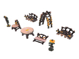8PCS Fairy Garden Accessories Set Resin Miniature Table and Chairs Set Garden Furniture Ornaments V1294-YM0901-3115250003911