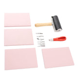 Rubber Carving Blocks for DIY Printmaking Crafts Soft Linoleum Block Stamp Making Kit for Beginners V1294-YM0901-3117240108811