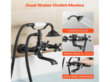 Clawfoot Tub Faucet, Wall Mount Bathtub Faucets with Handheld Shower, Vintage Oil-Rubbed Bronze V952-BGSZZYGLTLTHLAC1L002V0