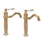 Bathroom Faucet Antique Single Span European Style Brass Basin Mixed Tap for Home Hot Cold Water V1294-YM0626-3112220096311
