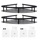 Wall-Mounted Storage Rack Black Aluminum for Home 2Pcs V1369-AZ3-W-25527