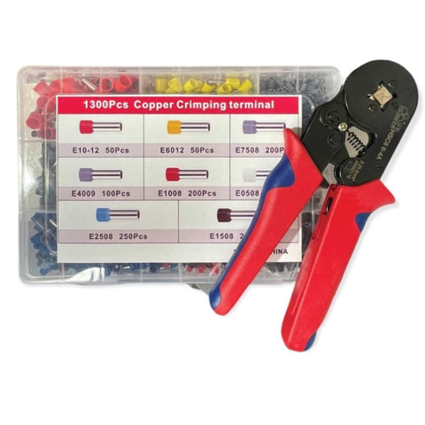 1300 Pcs Bootlace Crimping Ferrule Tool Set Copper Wire Crimper Terminal Plier V238-SUPDZ-39592978350160