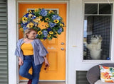 Ukraine Flag Sunflower Front Door Wreath Spring Decor Blue and Yellow Ukrainian Wreath for Home V1294-YM0523-10339844