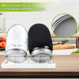 32oz Wide Mouth Mason Jar Sprouting Kit - Glass Jars with 316 Stainless Steel Mesh Lids, V888-ELOSUNG55437