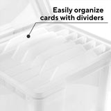 Greeting Card Organizer & Storage Box with 6 Adjustable Dividers for Holiday Birthday Get Well Cards V1369-AZ3-W-11378